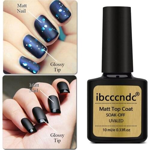Nail Art Design Matt Top Coat UV Nail Gel Polihs Matte Top Coat UV LED Soak Off Varnish Lacquer Top Primer Layer 10ml