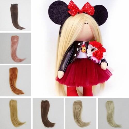 25cm DIY Hairline Big Roll Big Buckle Mini Tresses Doll Wig Material Hair Wig For BJD High-Temperature Doll Accessories
