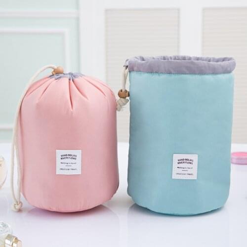 Womens Waterproof Storage Bags Toiletry Cosmetic Storage Bag Nylon DrawString Makeup Cases Casual Travel Camping Accessories