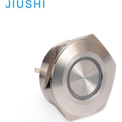 A40-11DT mounting hole 40mm latching push button IP65 metal push button switch illuminated 6 pins stainless steel