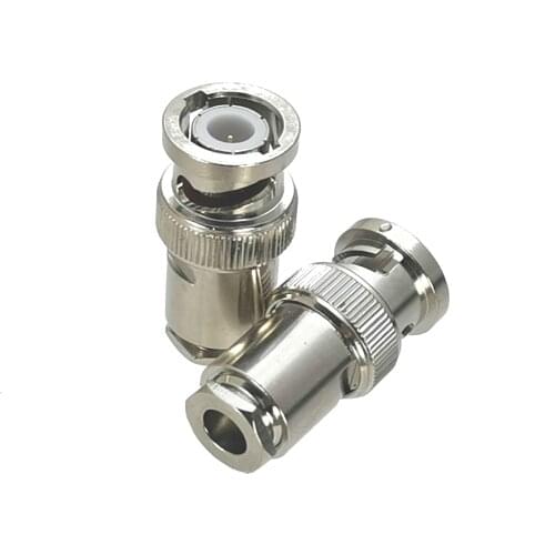 10Pcs Connector BNC Male Plug Clamp RG58 RG142 LMR195 RG400 Cable RF Adapter Coaxial High Quanlity 50ohm Brass