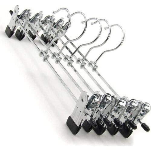 10PCS New Hangers For Clothes Stainless Steel Clip Stand Hanger Pants Skirt Kid Clothes Adjustable Pinch Grip Cabide