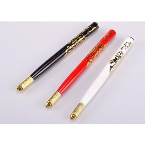 30pcs Manual Cosmetic Tattoo Pen For Permanent Makeup Pen Eyebrow Tattoo Blade Needle Microblading Pen Chinese Culture