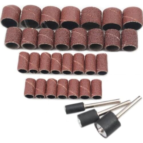 30 pcs 80# per pack abrasive sand paper ring sand paper wheel grinding bits polishing roller peeling wheel sand paper roller