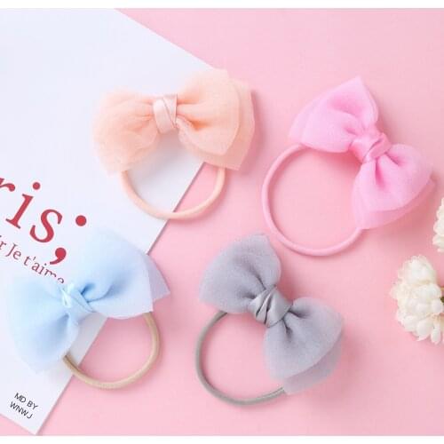 Baby Headband Bow-not Headwrap for Baby Girl Elastic Head Band Thin Hairband Candy Color Rubber Newborn Toddler Hair Accessories