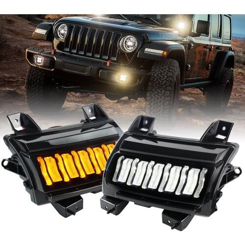 For Wrangler JL Sport Sports 2-Door 4-Door 2018 2019 2020 Led Turn Signal DRL Light Daytime Running Lights