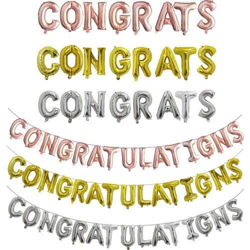 1set 16inch Congratulations Congrats ballons letters Foil Balloons birthday Party Decor Wedding anniversary graduation decor