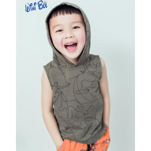 T-Shirt for Boys 4 Years Child Clothes 2Y Toddler Sleeveless Hoddie Tank Top Boy Short Graffiti Printed Vest Top 2 4 6 Years