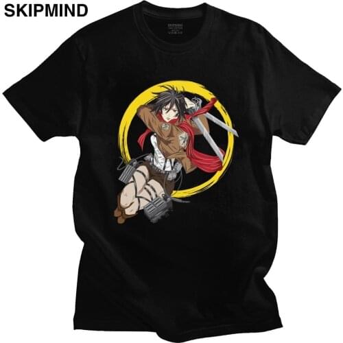 Fashion Japanese Anime Manga Shirt Ackerman Tee Men Short Sleeve Attack on Titan T-shirt Pure Cotton Graphic Tshirt Gift Merch