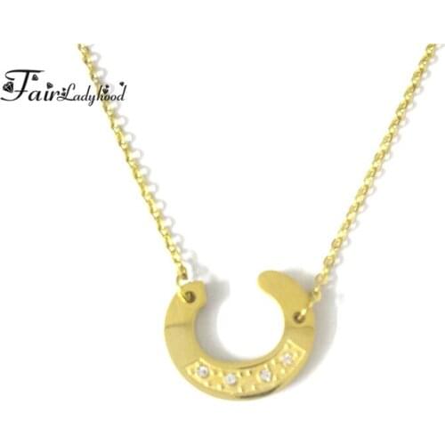 Fairladyhood Fashion Letter Necklace Gold Color 316L Stainless Steel Necklaces For Gift Nameplate Pendant Not Change Color