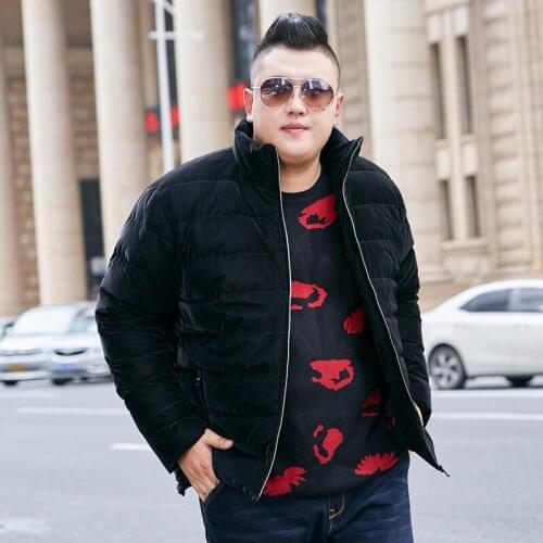 Mens Black Cotton Coat 2019 Winter New Mens Short Stand Collar Oversized XL-9XL 10XL Mens jacket Mens Winter Coat
