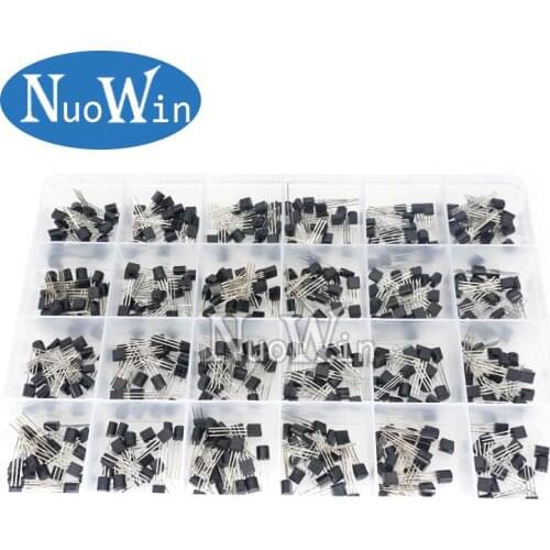 24Values TO-92 Transistor Assortment Assorted Kit Each BC327 BC337 BC517 BC547 BC548 BC549 2N2222 3906 3904 5401 5551 C945 1015