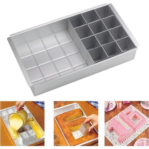 2021 New Rectangular Cake Modular Alphabetic Combination of Metal Cake Dish Combination of Word Cake Dish Baking Tool Wholesale