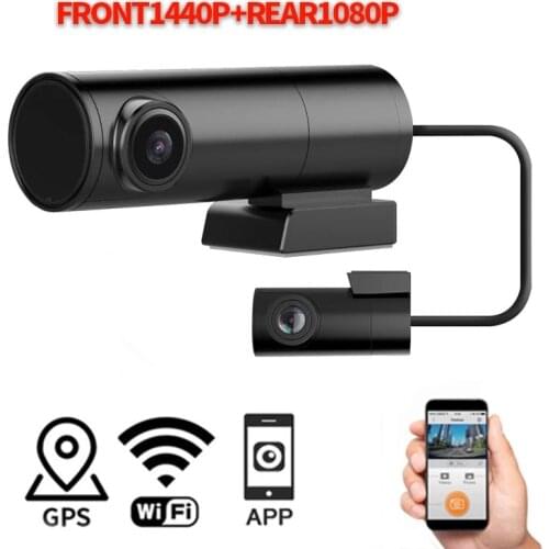 New Mini Hidden 1440P Car Dash Cam Front Rear Dual Camera DVR Detector GPS WiFi APP Control Video Recorder 24H Parking Monitor