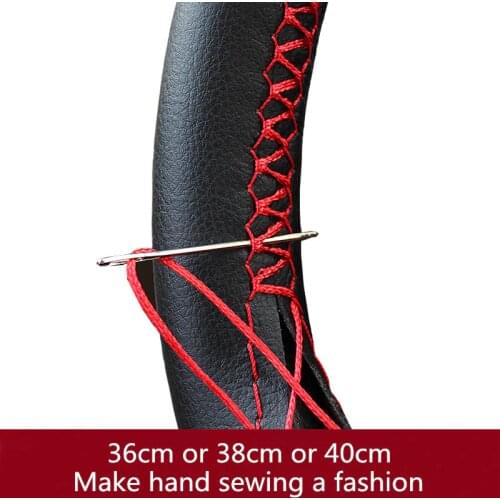 DIY Soft Steering Wheel Covers Fiber Leather braid on the steering-wheel of Car With Needle and Thread Interior accessories