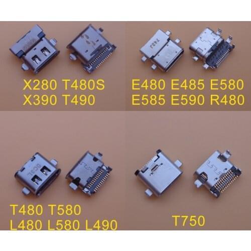 1pcs For Lenovo ThinkPad T480 T580 L480 L580 L490 X280 T480S X390 T490 T750 Type-c USB 3.1 Charging port socket connector jack