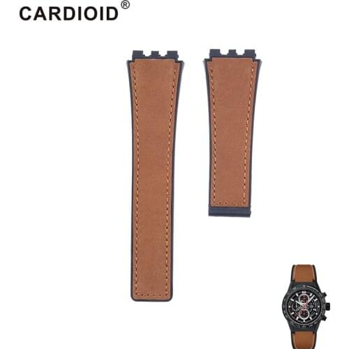 22mm Classic Silicone & Leather Watchband For TAG HEUER Series Unisex Quality Band Soft Watch Strap For CARRERA Wrist Bracelet