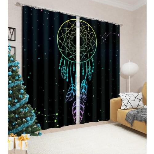 Luxury Blackout 3D Curtains For Living room Bedding room Office black blackout stars curtains Decoration curtains