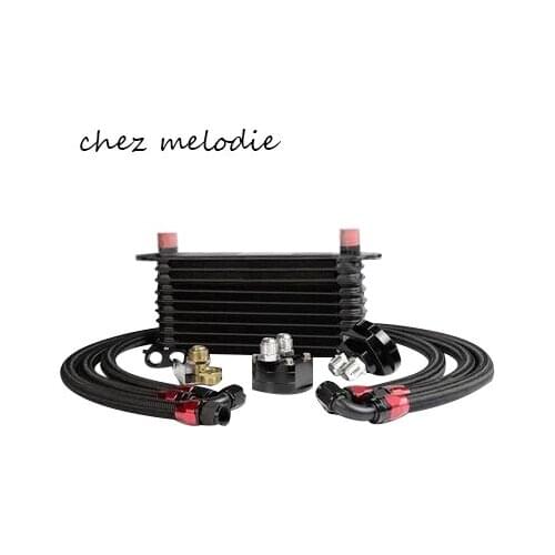 Universal TRUST Type Japanese 10 rows AN10 oil cooler radiator kit+splite filter adaptor Relocation Sandwich Plate