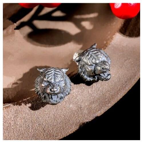 Domineering Tiger Head Stud Earrings Retro Punk Style Animal Earrings Retro Earrings for Men Women Hip Hop Jewelry Party Gifts