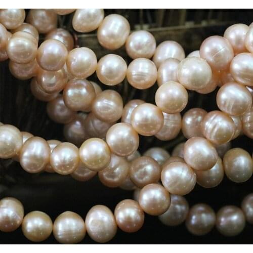 7-9mm Natural near round white purple gold champagne potato Freshwater Pearls loose Beads Jewelry Making Women Elegant jewelry