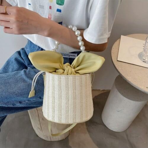 Korean Style Bucket Bag for Women 2021 Handbag Solid Color High Quality Small Crossbody Fashion Womens Shoulder Messenger Bags