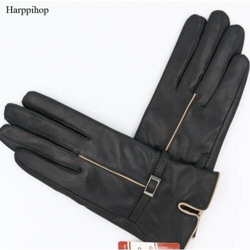 Fall and Winter Genuine Leather Gloves for Women Wine Red sheepskin Gloves 2017 New Arrival Fashion Warm Mittens G92-03