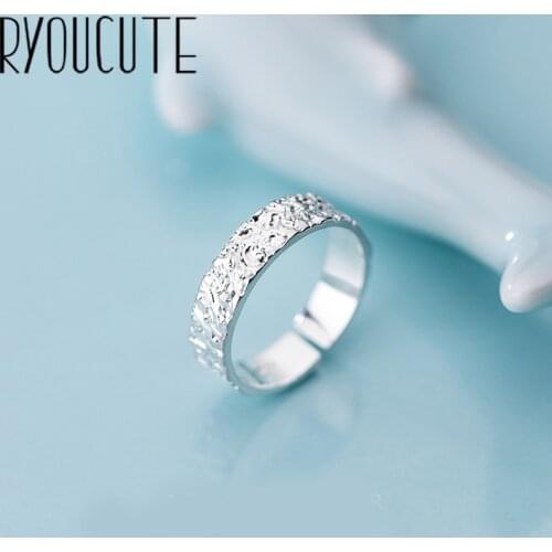 Vintage Silver Color Irregular Round Rings for Women Bijoux Gift Female Adjustable Size Finger Rings Anillos Wholesale