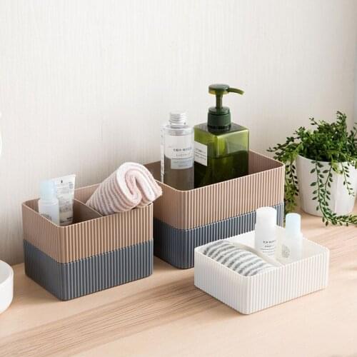 1pc Plastic Compartment Storage Box Transparent Finishing Box Cosmetic Case