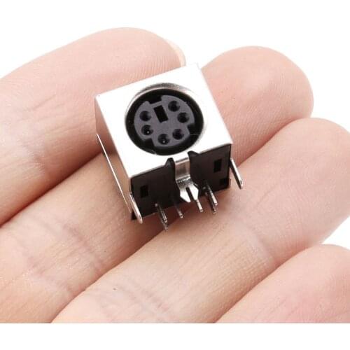 10pcs Mini 6-pin Din Socket Connectors PS-2 Female Plug PCB Solder Connector PC Mouse