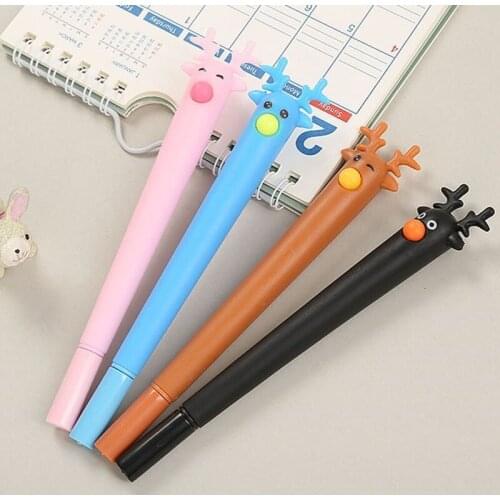 36PCS Creative Elk Cartoon Gel Pen Cute Learning Stationery Deer Water-based Pen Christmas Gifts Prizes Office Accessories
