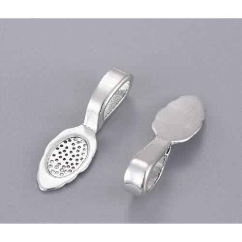 400pcs Glue-on Flat Pad Bails Pendant Cabochon Connector for Jewelry Making DIY Bracelet Necklace Supplies