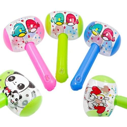 5 Pcs New Hot Cute Cartoon Inflatable Hammer Air Hammer With Bell Kids Children Blow Up Noise Maker Toys Color Random