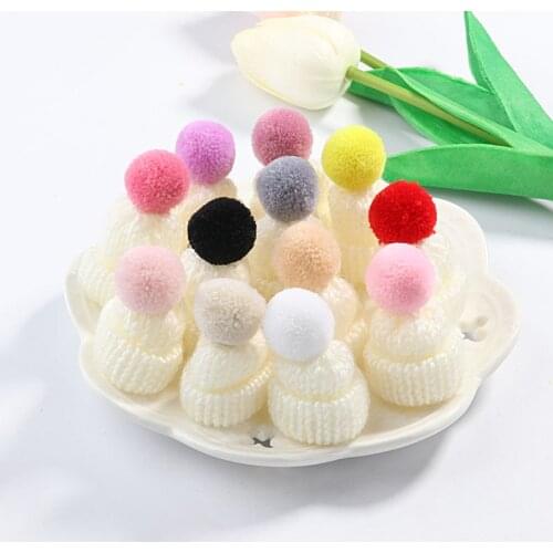 5Pcs New JapanAndKorea Machine Weaving Cute Hair Ball Wool Mini White Hat Mobile Phone Case Hairpin Jewelry Clothes Accessories