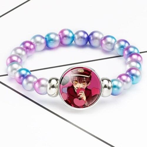 Anime Toilet-bound Hanako-kun Cosplay Yahiro Nene Beaded Bracelet Hanako Nene Figure Glass Bangles Bracelets for Men Women