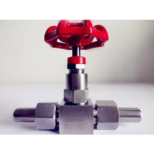 Free Shipping 3/8" (DN10) Needle Valve . Stainless steel 304 .Red. High Pressure Needle Valve,Connection diameter 14mm