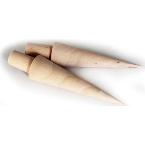 Wooden Ice Cream Cone Mold DIY Egg Roll Omelet Waffle Roller Pastry Roll Baking Decorating