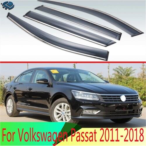 For Volkswagen Passat 2011-2018 Plastic Exterior Visor Vent Shades Window Sun Rain Guard Deflector 4pcs
