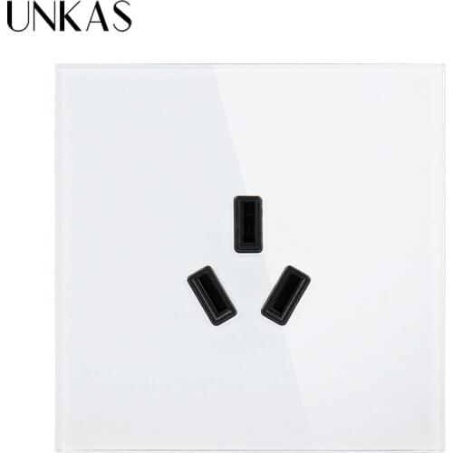 UNKAS Electrical Outlet Panel 16A 250V 3 Poles AU Standard Air Condition Wall Glass Panel Power Socket for Water Heater