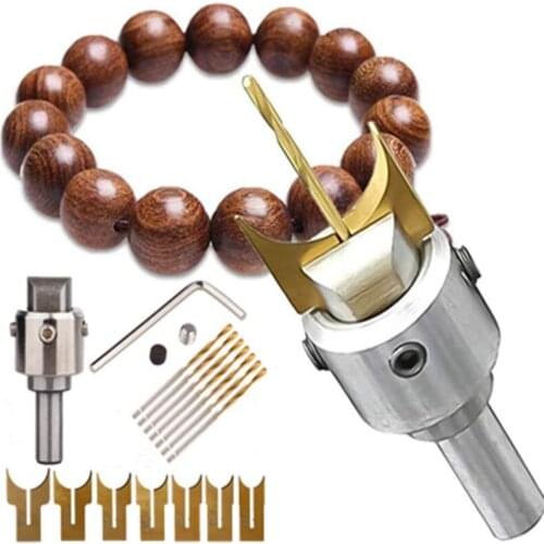 Milling Cutter Router Bit 6-12/14-25mm Buddha Beads Ball Knife Woodworking Tools Shank Wooden Beads Drill Tool 13/16 Pcs