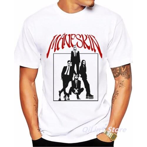 MåNeskin Rock Band Maneskin Graphic Print T-Shirt MenS Clothing Funny Vogue Hip Hop Tee Shirt Homme Harajuku Shirt Summer Tops