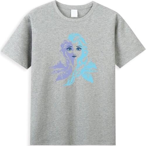 Disney Princesses Elsa Graphic Mens T-Shirts Hope Kindness Frozen Elsa Printed Clothing Summer 2021 Fashion Brand Men Tops Tee