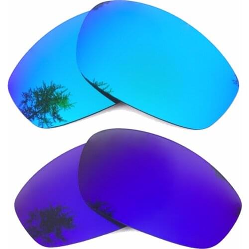 Ice Blue Mirrored & Purple Mirrored Polarized Replacement Lenses for Blender Frame 100% UVA & UVB