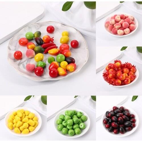 30Pcs Artificial Mini Simulation Fruit Fake Foam Plastic Vegetables Party Kitchen Home Wedding Decoration Accessories Photograp