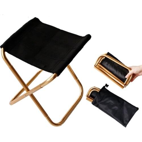 Lightweight Outdoor Folding Fishing Chair Mini Aluminum Fishing Small Stool Seat Hiking Camping Picnic Folding Chair with bags