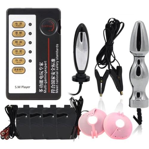 Medical Themed Toys Electro Shock Anal Plug Penis Plug Cock Rings Massage Pad Nipple Clamps Electric Stimulation Sex Toys