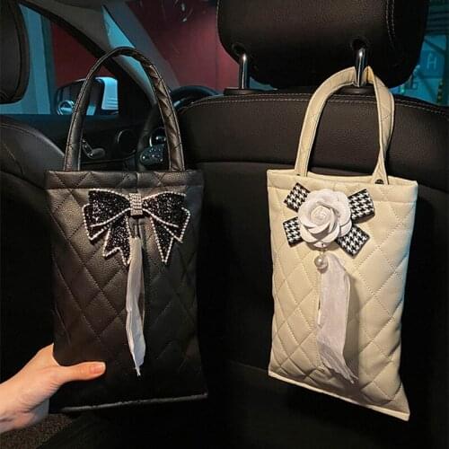 Multifunctional Car Paper Pumping Box Creative Armrest Box Napkin Hanging Seat Back Tissue Box