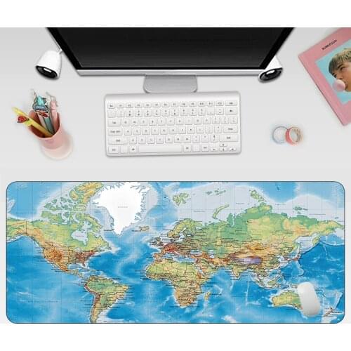 Fashion World Map Mousepad Large Rubber Computer Mats XL Carpet Otaku Gaming Mouse Pad Grande Office Keyboard Laptop Desk Pad