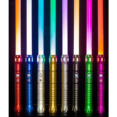 New 9 Color Changing Lightsaber Rgb Lightsaber Power Fx Heavy Lighting Duel Color Sound Foc Lock Metal Handle Laser Sword