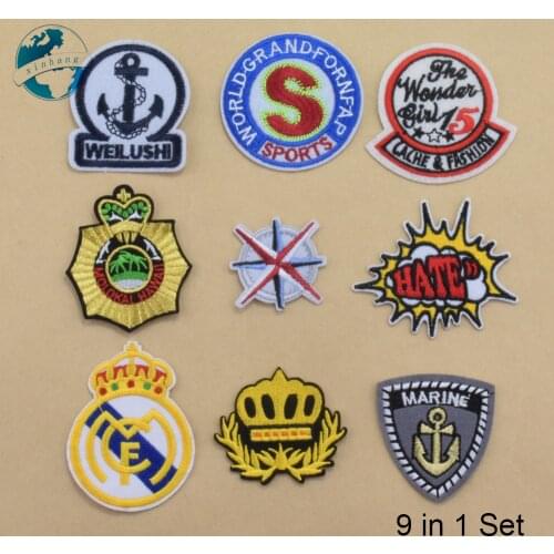 9 pattern Iron On Patches Ironing insignia diy appliques set embroidery badge clothing cloth sticker diy sewing Accessories#4022